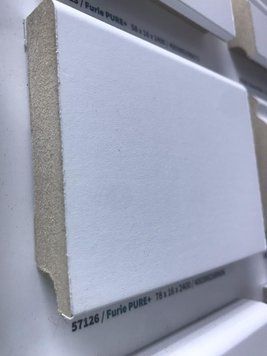 Плінтус МДФ Furie Pure+ Білий Classen 78x16x2400 мм 57126 фото