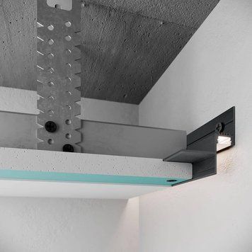 Алюминиевый профиль теневого шва чёрный с подсведкой LED Kluchuk 14 мм ALU-P14R9005 ALU-P14R9005 фото
